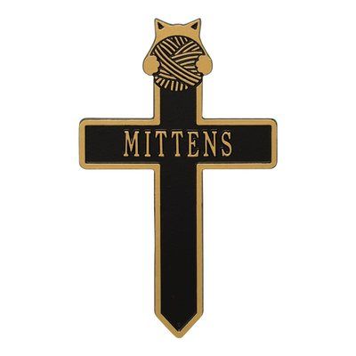 Kitten And Cross Pet Bronze Dedication Plaque